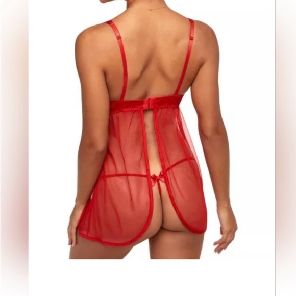 Adore Me Women's Besima Babydoll Lingerie Set True Red Women's 3X NWT - Picture 2 of 8